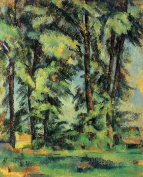  trees Canvas - Large Trees at Jas de Bouffan Paul Cezanne